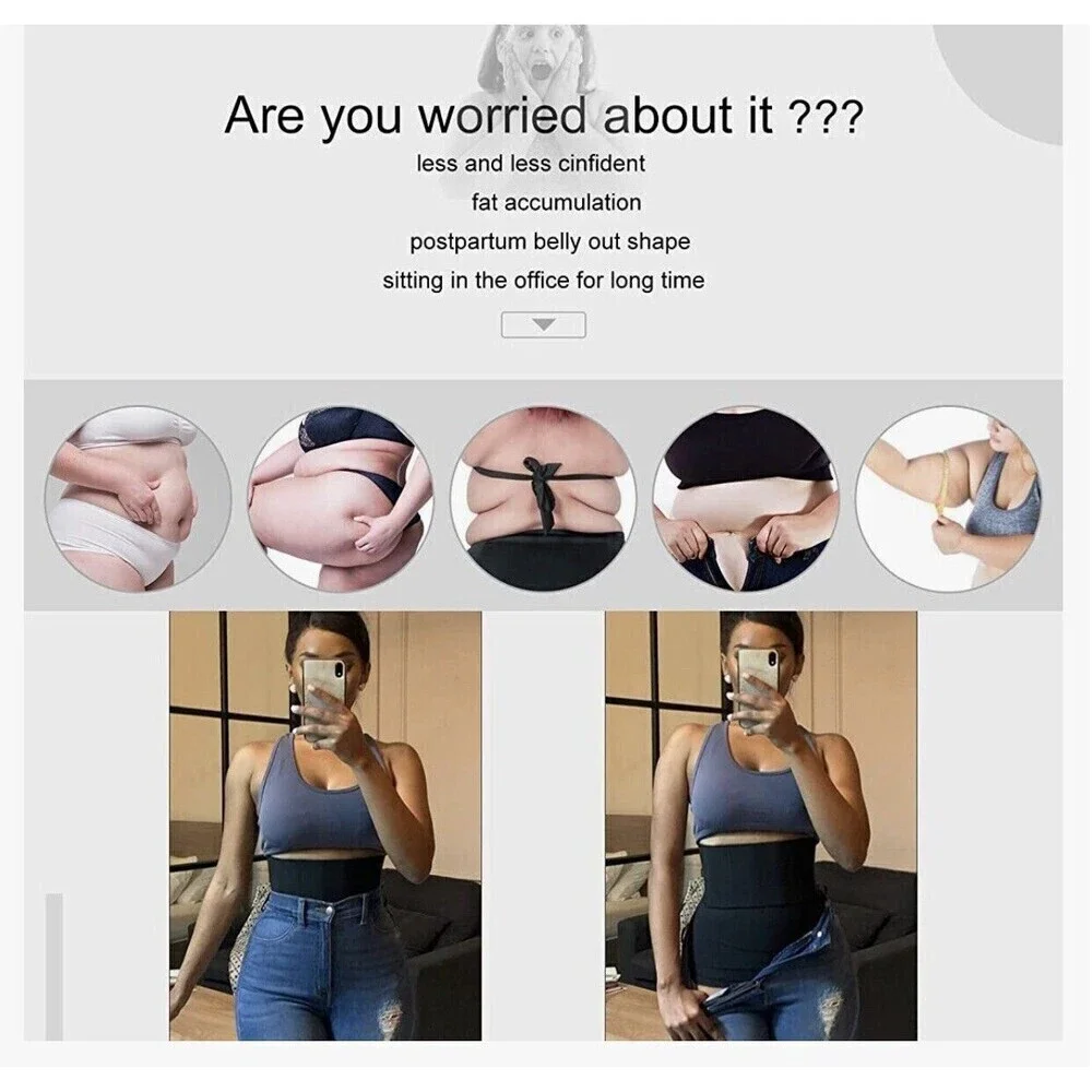 dumoyi waist trimmer Bandage Wrap Tummy Control Waist  Back support 3 3/4 width